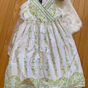 George Green and White Halter Sundress Casual